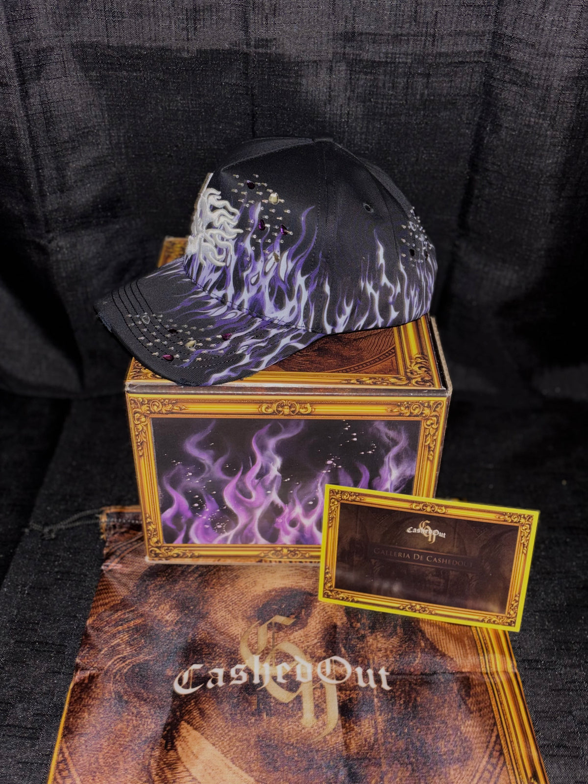 Calavera con fuego morado full set
