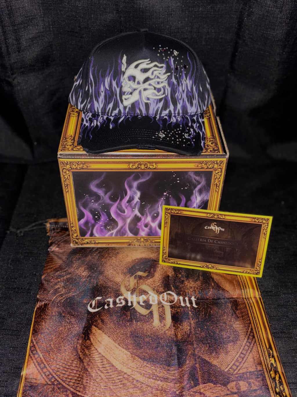Calavera con fuego morado full set