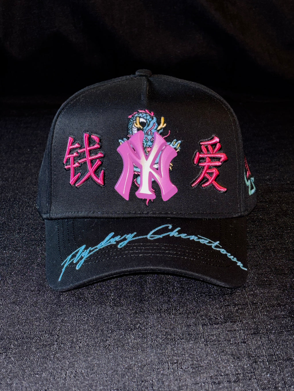 NY negro letra rosa