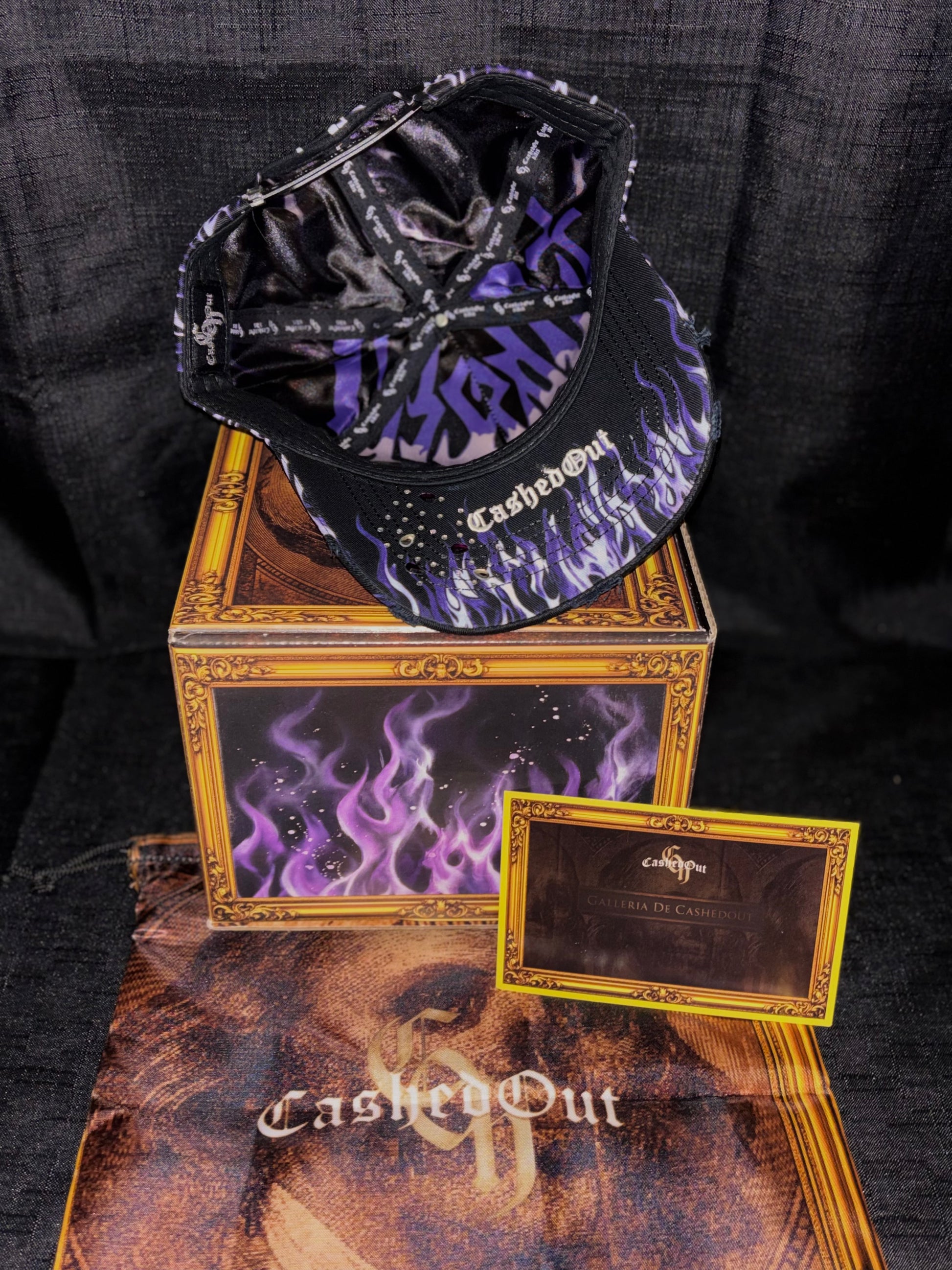 Calavera con fuego morado full set