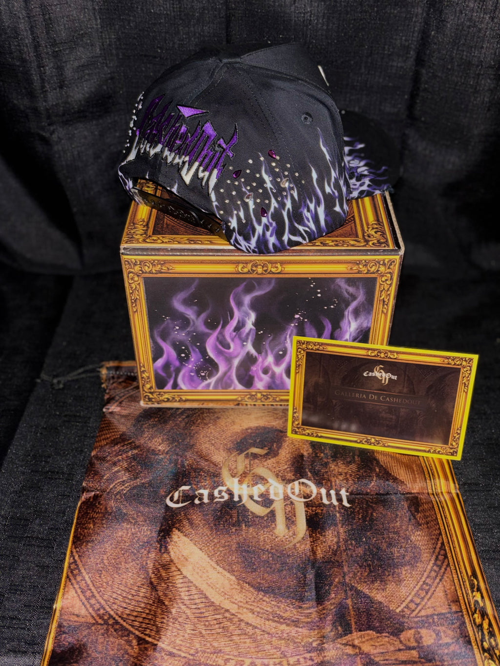 Calavera con fuego morado full set